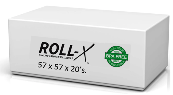 Roll-X Thermal Till Rolls BPA Free (57mm x 57mm) 20's - NWT FM SOLUTIONS - YOUR CATERING WHOLESALER