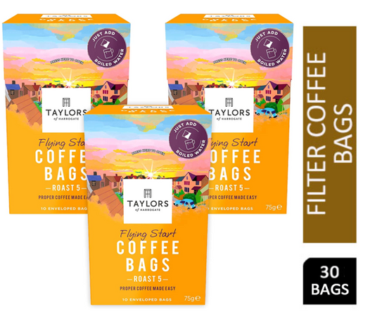 Taylors of Harrogate Flying Start Coffee Bags Pack 10s - NWT FM SOLUTIONS - YOUR CATERING WHOLESALER