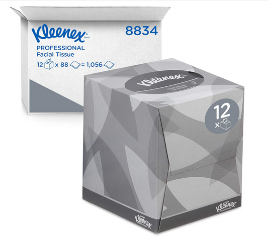 Kleenex Facial Tissues Cube 90 Sheets (Pack of 12) 8834 - NWT FM SOLUTIONS - YOUR CATERING WHOLESALER