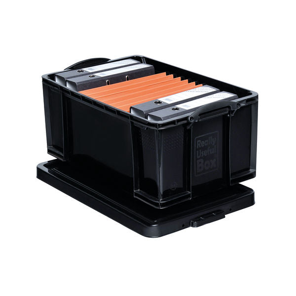 Really Useful Black Plastic Storage Box 64 Litre - NWT FM SOLUTIONS - YOUR CATERING WHOLESALER