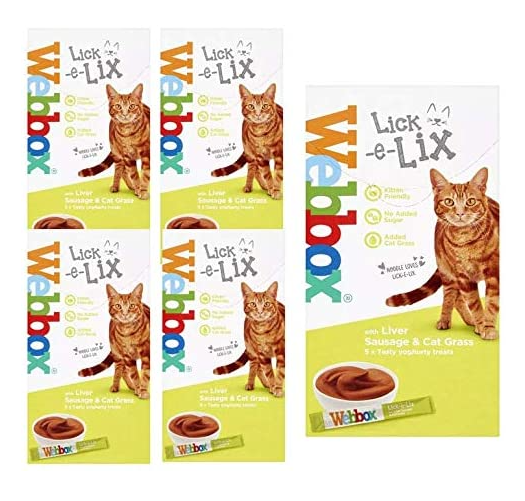 Webbox Lick-e-Lix Liver Sausage & Cat Grass 5 Pack - NWT FM SOLUTIONS - YOUR CATERING WHOLESALER