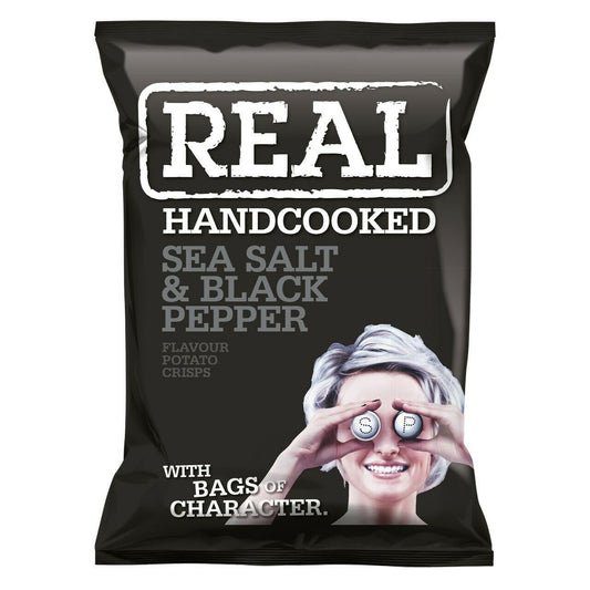 Real Crisps Sea Salt & Black Pepper 24x35g - NWT FM SOLUTIONS - YOUR CATERING WHOLESALER