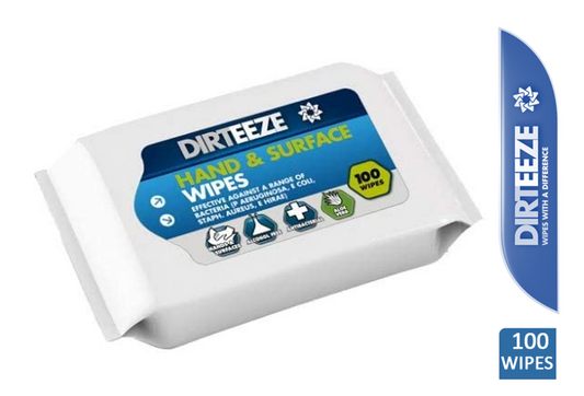 Dirteeze Hand & Surface Wipes 100's - NWT FM SOLUTIONS - YOUR CATERING WHOLESALER