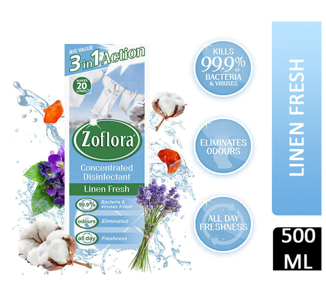 Zoflora Linen Fresh Disinfectant 500ml - NWT FM SOLUTIONS - YOUR CATERING WHOLESALER