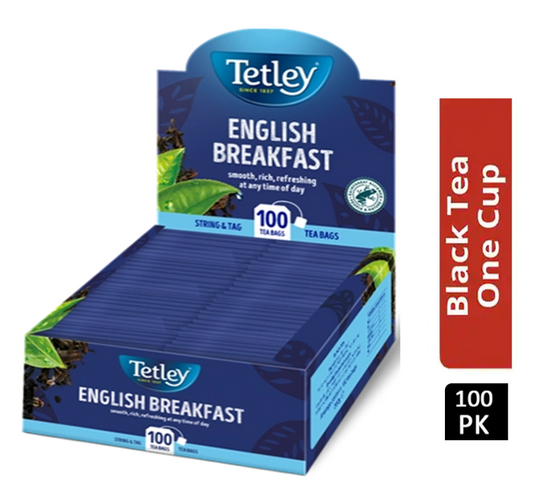 Tetley English Breakfast String & Tag 100's - NWT FM SOLUTIONS - YOUR CATERING WHOLESALER