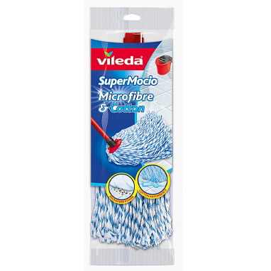 Vileda Supermocio Microfibre & Cotton Mop Refill - NWT FM SOLUTIONS - YOUR CATERING WHOLESALER