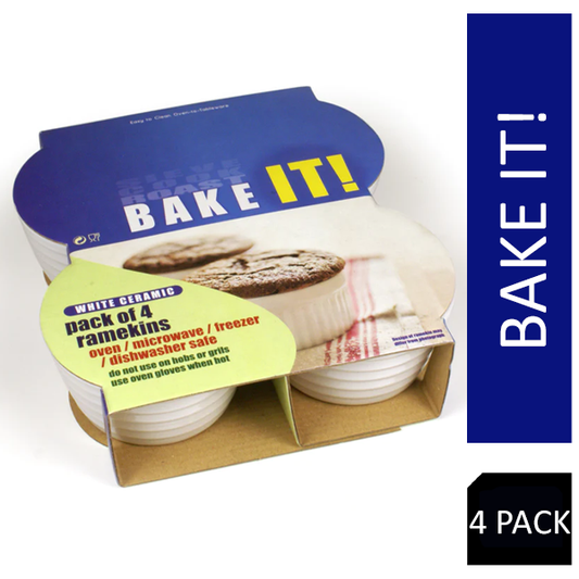 White Ceramic Ramekin Set 10cm/ 4"- Bake-It. {4 Pack} - NWT FM SOLUTIONS - YOUR CATERING WHOLESALER