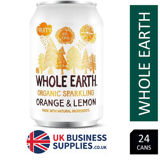 Whole Earth Organic Sparkling Orange & Lemon 24x330ml - NWT FM SOLUTIONS - YOUR CATERING WHOLESALER
