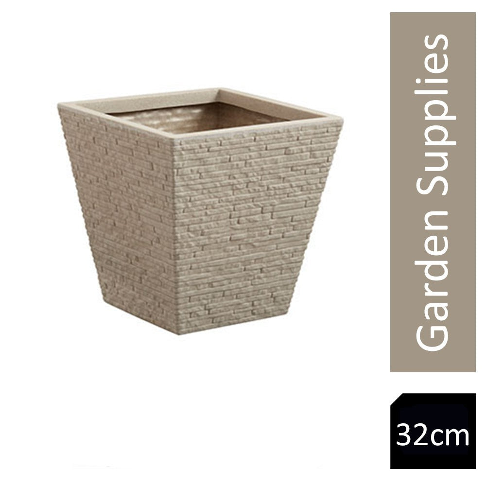 Strata Slate Stone 32cm Short Tapered Planter {GN688} - NWT FM SOLUTIONS - YOUR CATERING WHOLESALER