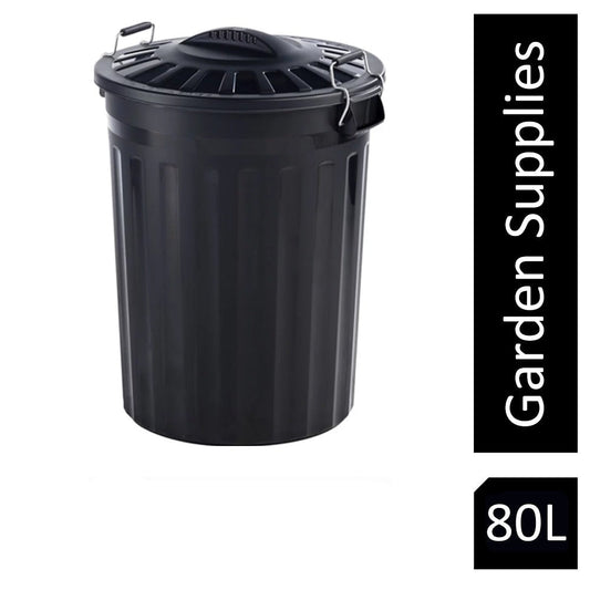 Strata Black Bin With Metal Clip Handles 80 Litre - NWT FM SOLUTIONS - YOUR CATERING WHOLESALER