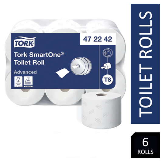 Tork T8 SmartOne 2 Ply Toilet Roll 1150 Sheets 207m Pack 6's {472242} - NWT FM SOLUTIONS - YOUR CATERING WHOLESALER