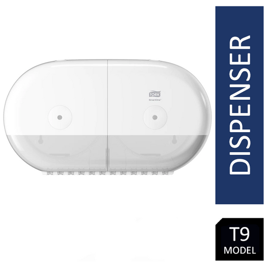 Tork T9 SmartOne White Twin Mini Toilet Paper Dispenser {682000} - NWT FM SOLUTIONS - YOUR CATERING WHOLESALER