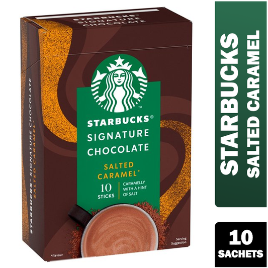 Starbucks Signature Chocolate Salted Caramel Hot Chocolate Sachets 10x22g - NWT FM SOLUTIONS - YOUR CATERING WHOLESALER