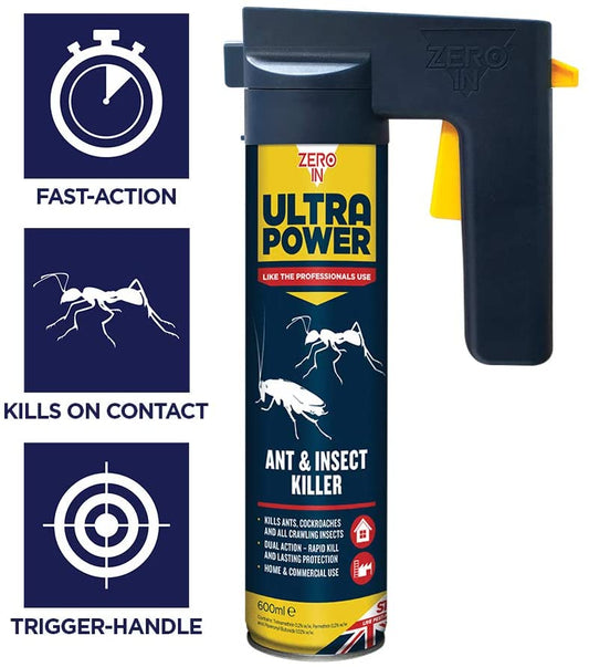 Zero-in Ultra Power Ant & Insect Killer 600ml (ZER554) - NWT FM SOLUTIONS - YOUR CATERING WHOLESALER