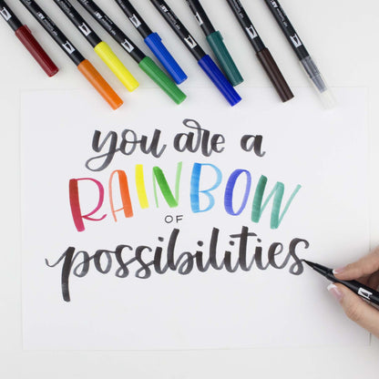 Tombow ABT Dual Brush Pen 2 Tips Secondary Assorted Colours (Pack 18) - ABT-18P-2