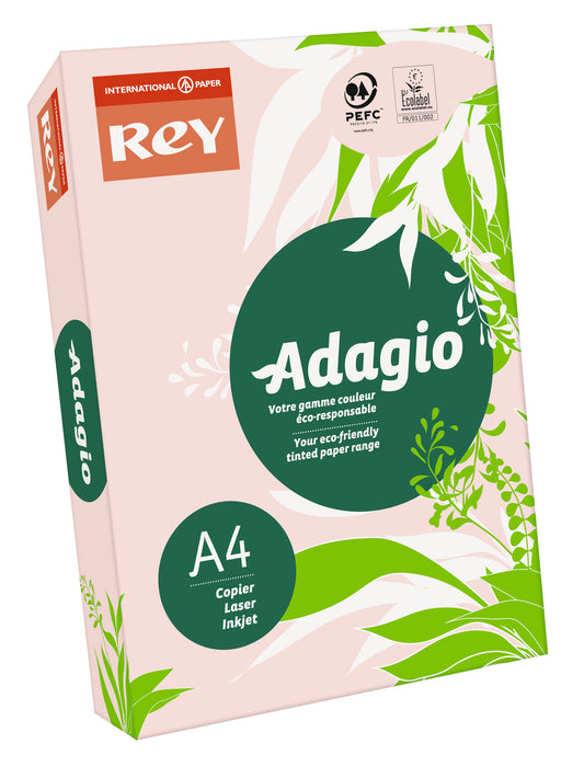 Rey Adagio Paper A4 80gsm Pink (Ream 500) RYADA080X428 - NWT FM SOLUTIONS - YOUR CATERING WHOLESALER