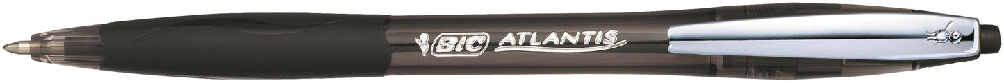 Bic Atlantis Premium Retractable Ballpoint Pen 0.32mm Line Black (Pack 12) - 9021332