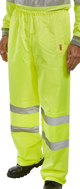 Beeswift High Visibility Trousers XXL Yellow - NWT FM SOLUTIONS - YOUR CATERING WHOLESALER