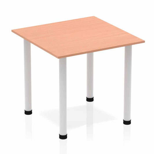 Impulse 800mm Square Table Beech Top Silver Post Leg BF00201 - NWT FM SOLUTIONS - YOUR CATERING WHOLESALER