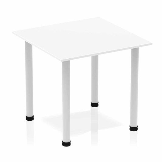 Impulse 800mm Square Table White Top Silver Post Leg BF00203 - NWT FM SOLUTIONS - YOUR CATERING WHOLESALER