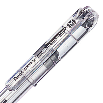 Pentel Superb Ballpoint Pen 1.0mm Tip 0.5mm Line Black (Pack 12) BK77M-A