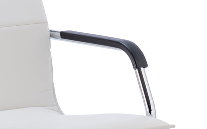 Echo Cantilever Chair White Soft Bonded Leather BR000038