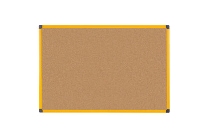 Bi-Office Ultrabrite Cork Noticeboard Yellow Aluminium Frame 600x900mm - CA0311721 - NWT FM SOLUTIONS - YOUR CATERING WHOLESALER