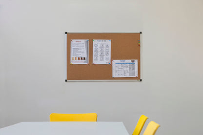 Bi-Office Maya Cork Noticeboard Double Sided Aluminium Frame 900x600mm - CA033750