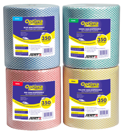 Janit-X Optima All Purpose, Non Woven Cloth Roll 350 Sheet {Yellow}