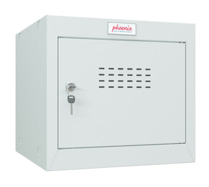 Phoenix CL Series Size 1 Cube Locker in Light Grey with Key Lock CL0344GGK - NWT FM SOLUTIONS - YOUR CATERING WHOLESALER