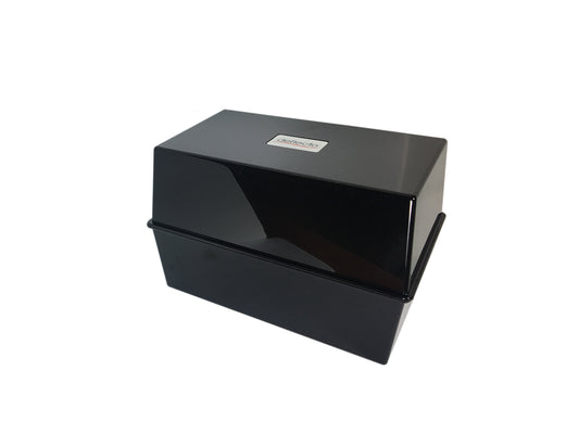 ValueX Deflecto Card Index Box 5x3 inches / 127x76mm Black - CP010YTBLK - NWT FM SOLUTIONS - YOUR CATERING WHOLESALER