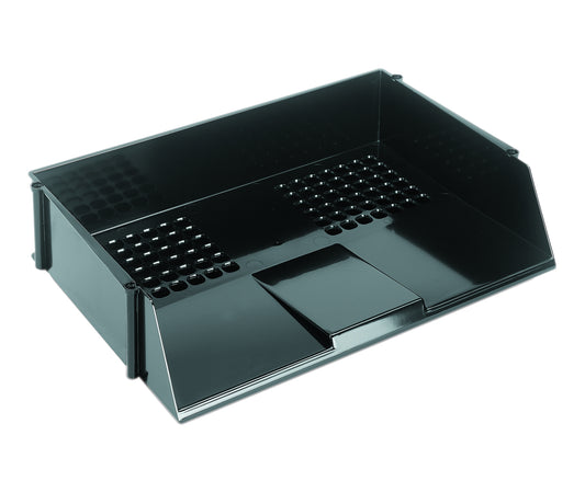 ValueX Deflecto Letter Tray Wide Entry A4/Foolscap Landscape Black - CP028YTBLK - NWT FM SOLUTIONS - YOUR CATERING WHOLESALER