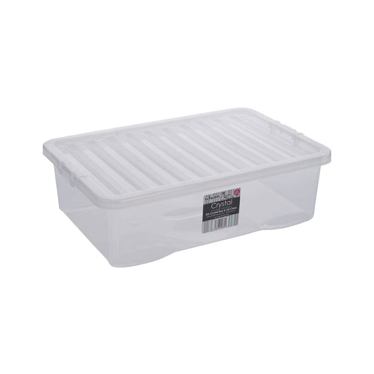 Wham Crystal Clear Plastic Storage Box U/Bed 32 Litre - NWT FM SOLUTIONS - YOUR CATERING WHOLESALER