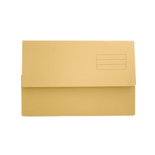Exacompta Document Wallet Manilla Foolscap Half Flap 250gsm Yellow (Pack 50) - DW250-YLWZ - NWT FM SOLUTIONS - YOUR CATERING WHOLESALER