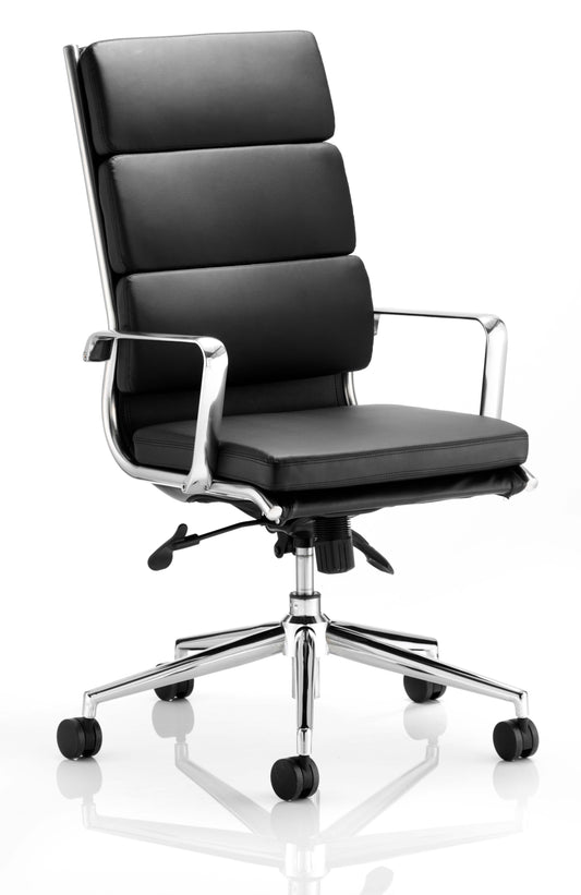 Savoy Executive High Back Chair Black Soft Bonded Leather EX000067 - NWT FM SOLUTIONS - YOUR CATERING WHOLESALER