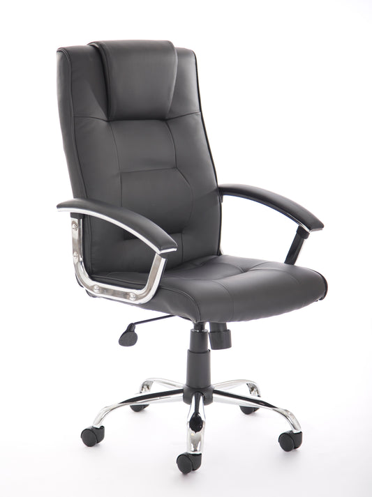 Thrift Executive Chair Black Soft Bonded Leather EX000163 - NWT FM SOLUTIONS - YOUR CATERING WHOLESALER
