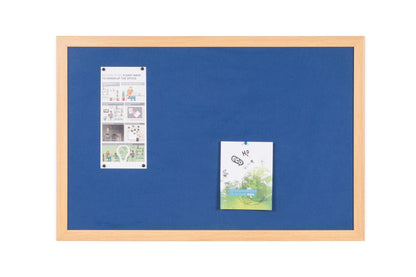 Bi-Office Earth-It Blue Felt Noticeboard Oak Wood Frame 1200x900mm - FB1443233