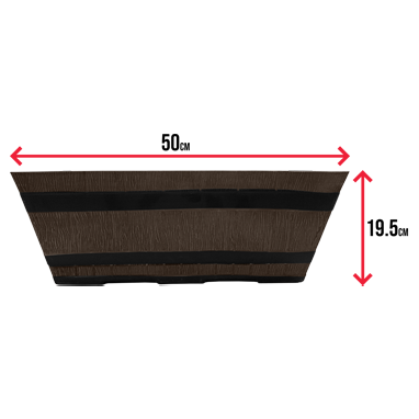 Fixtures Barrel Design Brown Trough 50.8cm x 25.4cm x 19cm