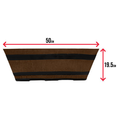 Fixtures Barrel Design Light Brown Trough 50.8cm x 25.4cm x 19cm