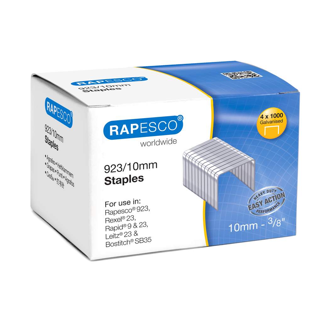 Rapesco 923/10mm Galvanised Staples (Pack 4000) - S92310Z3 - NWT FM SOLUTIONS - YOUR CATERING WHOLESALER