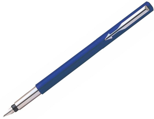 Parker Vector Fountain Pen Blue/Stainless Steel Barrel Blue Ink - S0881011 - NWT FM SOLUTIONS - YOUR CATERING WHOLESALER