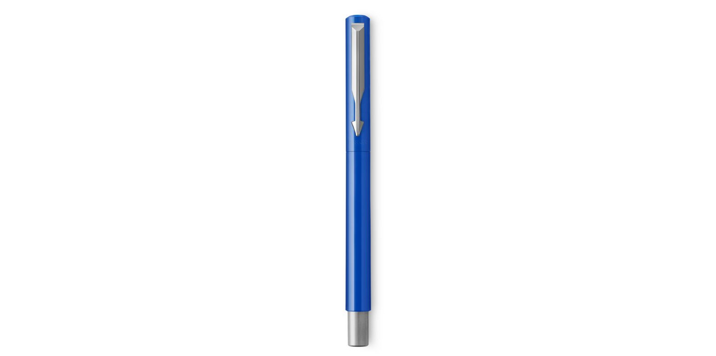 Parker Vector Fountain Pen Blue/Stainless Steel Barrel Blue Ink - S0881011