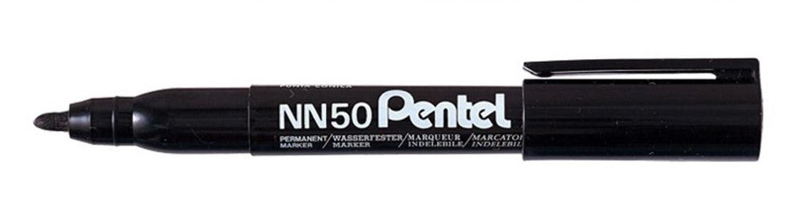 Pentel NN50 Permanent Marker Bullet Tip 1.5mm Line Black (Pack 12) - NN50-A - NWT FM SOLUTIONS - YOUR CATERING WHOLESALER