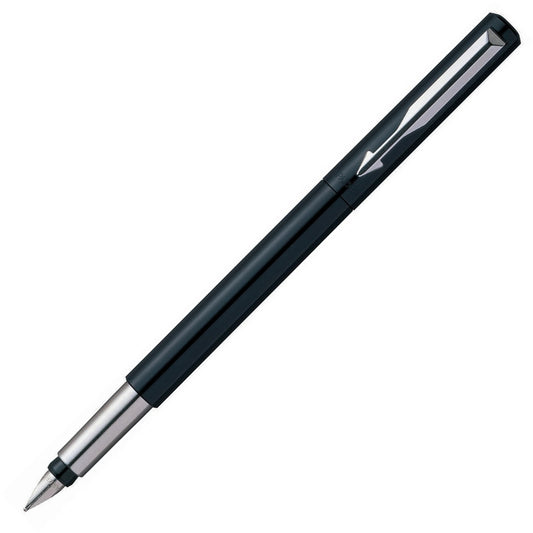 Parker Vector Fountain Pen Black/Stainless Steel Barrel Blue Ink - S0881041 - NWT FM SOLUTIONS - YOUR CATERING WHOLESALER