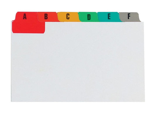 Concord Guide Cards A-Z 152x102mm White with Multicoloured Tabs - 15298 - NWT FM SOLUTIONS - YOUR CATERING WHOLESALER