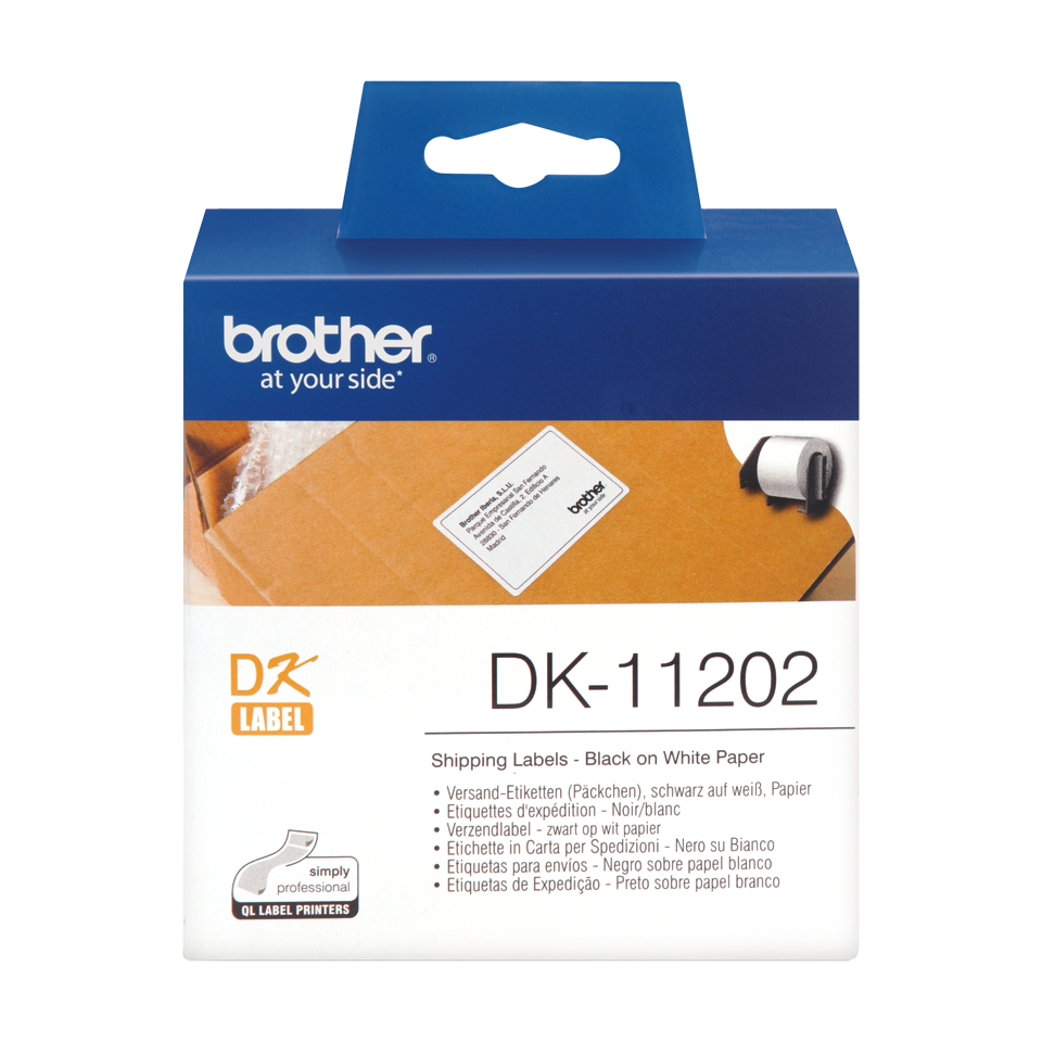 Brother Black On White Shipping Label Roll 62mm x 100mm 300 labels - DK11202 - NWT FM SOLUTIONS - YOUR CATERING WHOLESALER