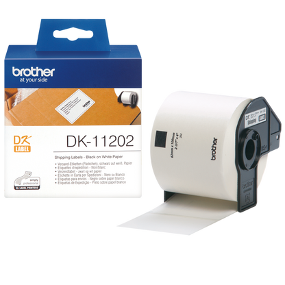 Brother Black On White Shipping Label Roll 62mm x 100mm 300 labels - DK11202