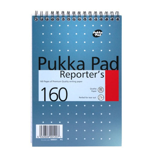 Pukka Pad 205x140mm Wirebound Card Cover Reporters Shorthand Notebook Ruled 160 Pages (Pack 3) NM001 - NWT FM SOLUTIONS - YOUR CATERING WHOLESALER