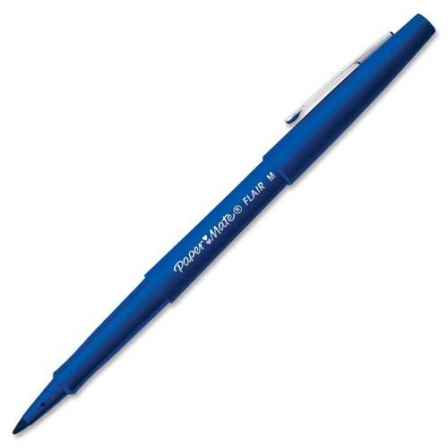 Paper Mate Flair Fibre Tip Pen Medium Point 0.7mm Blue (Pack 12) S0191013 - NWT FM SOLUTIONS - YOUR CATERING WHOLESALER