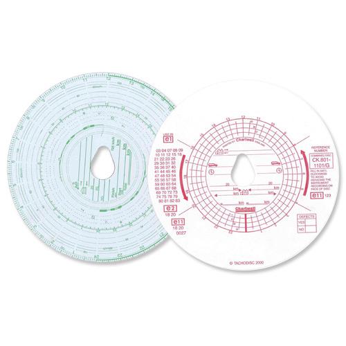 Chartwell Tachograph Discs Kienzle Dual (Pack 100) CK801/1101GZ - NWT FM SOLUTIONS - YOUR CATERING WHOLESALER